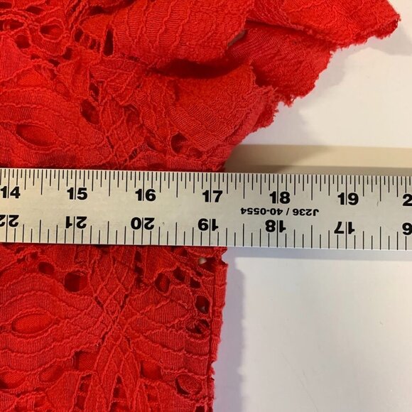 Maggy London Women Crochet Overtop Round Neck Short Sleeve Shift Dress Size 2 - Picture 11 of 12